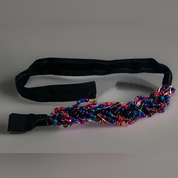 Beaded Belt Carolyn Tanner Designs Multicolored Twist + 3 strand Beaded Necklace